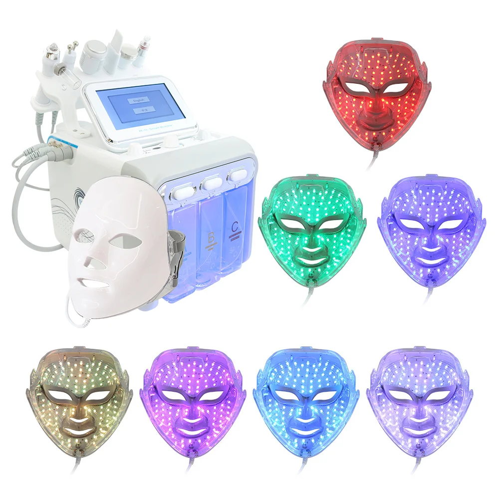 7 in 1 Hydrogen Oxygen Small Bubble Face Beauty Machine H2O2 Hydro Facial Dermabrasion Rejuvenation Tightening Skin Care Spa