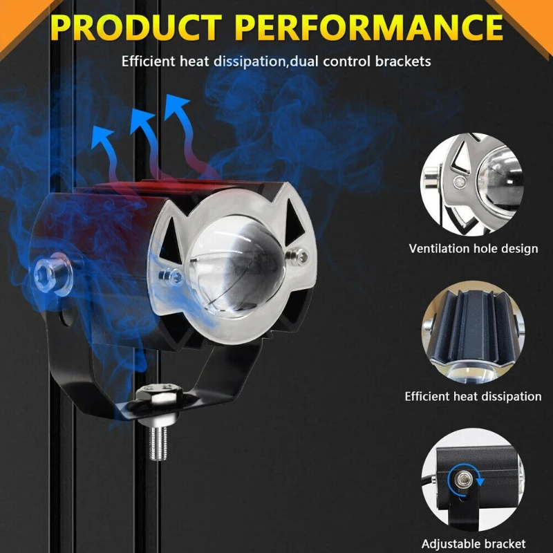 2Pcs/set 15W LED Motorcycle Headlight Dual Color Bulb 30W High Low Spotlight for Motorcycle Lighting - view 5