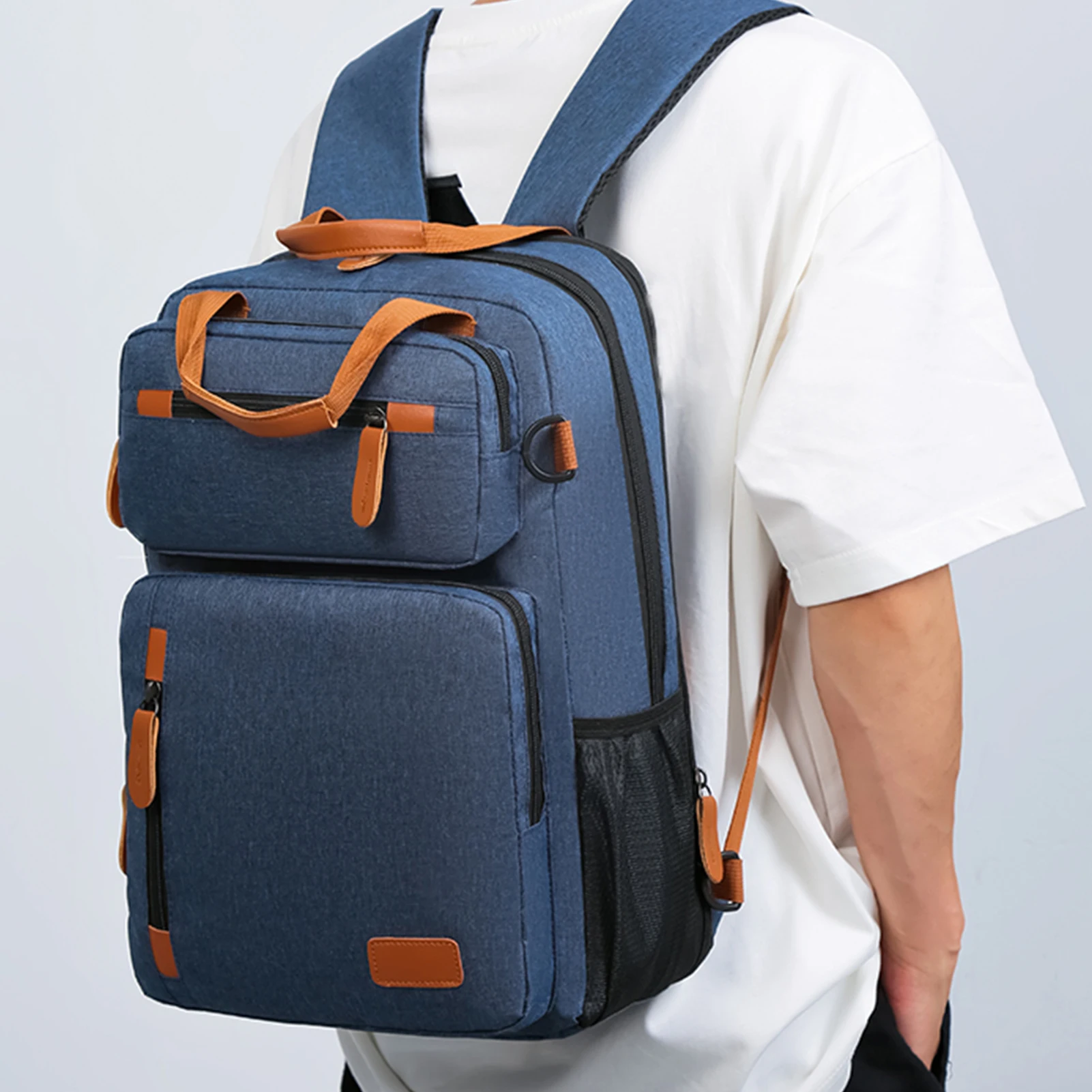 Large-Capacity Travel Backpack 15.6-Inch Laptop Backpack for Men Women Water-Resistant Business Rucksack with Luggage Strap