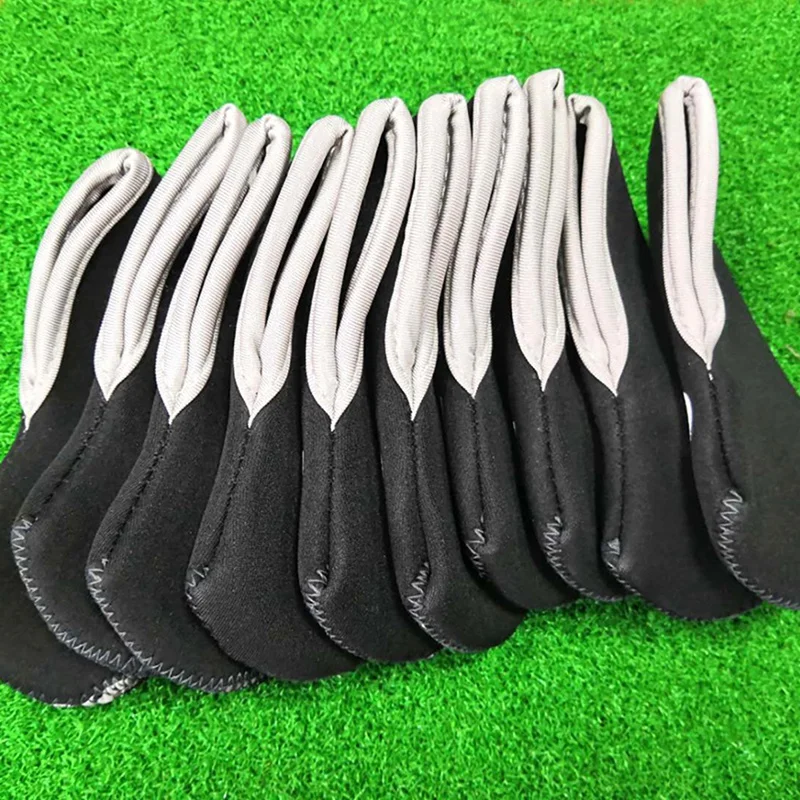 10Pcs/Pack Golf Iron Covers Set Golf Club Head Covers Headcover Waterproof Golf Club Protection