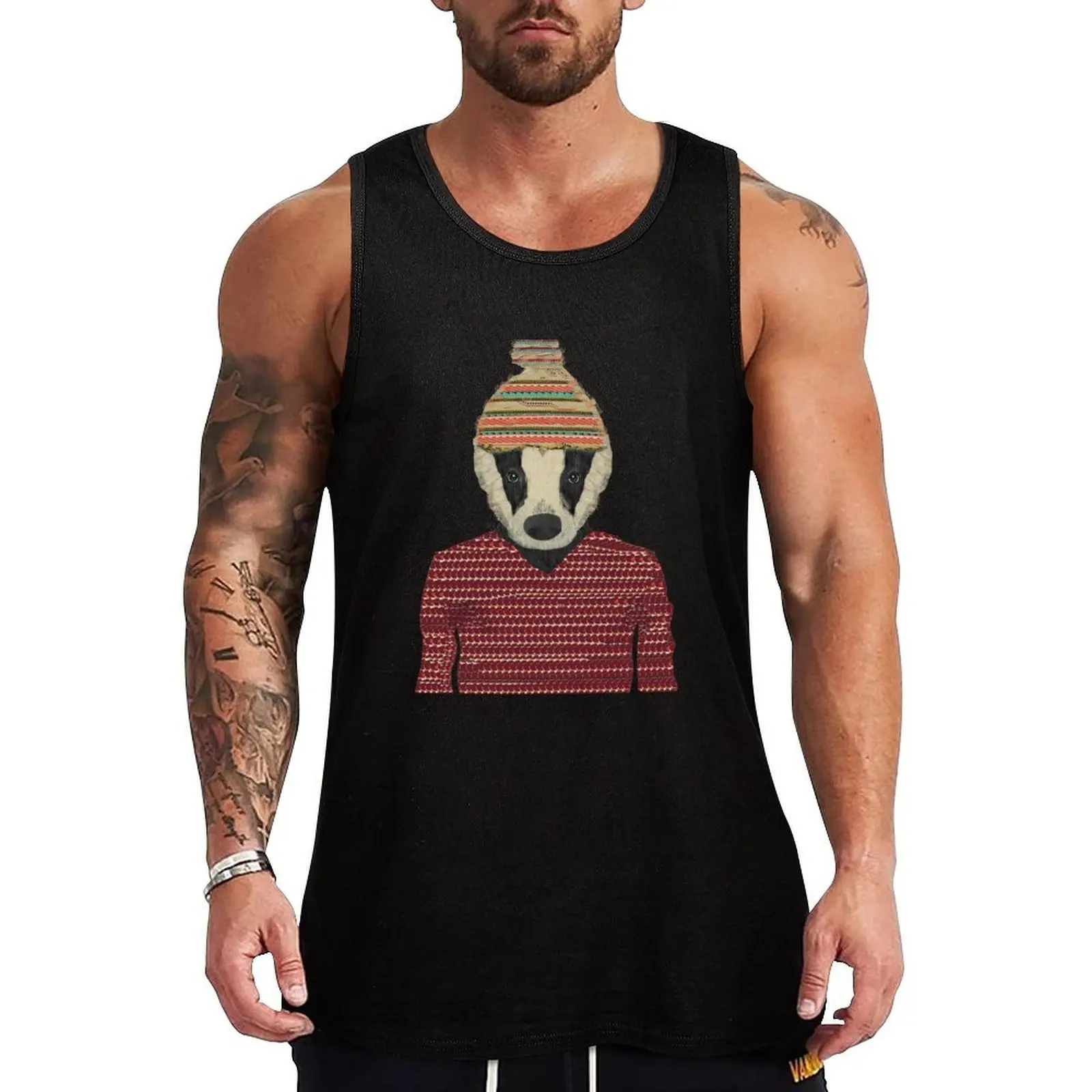 

Seb the badger Tank Top Utility Work Tank Top Durable Casual Sleeveless