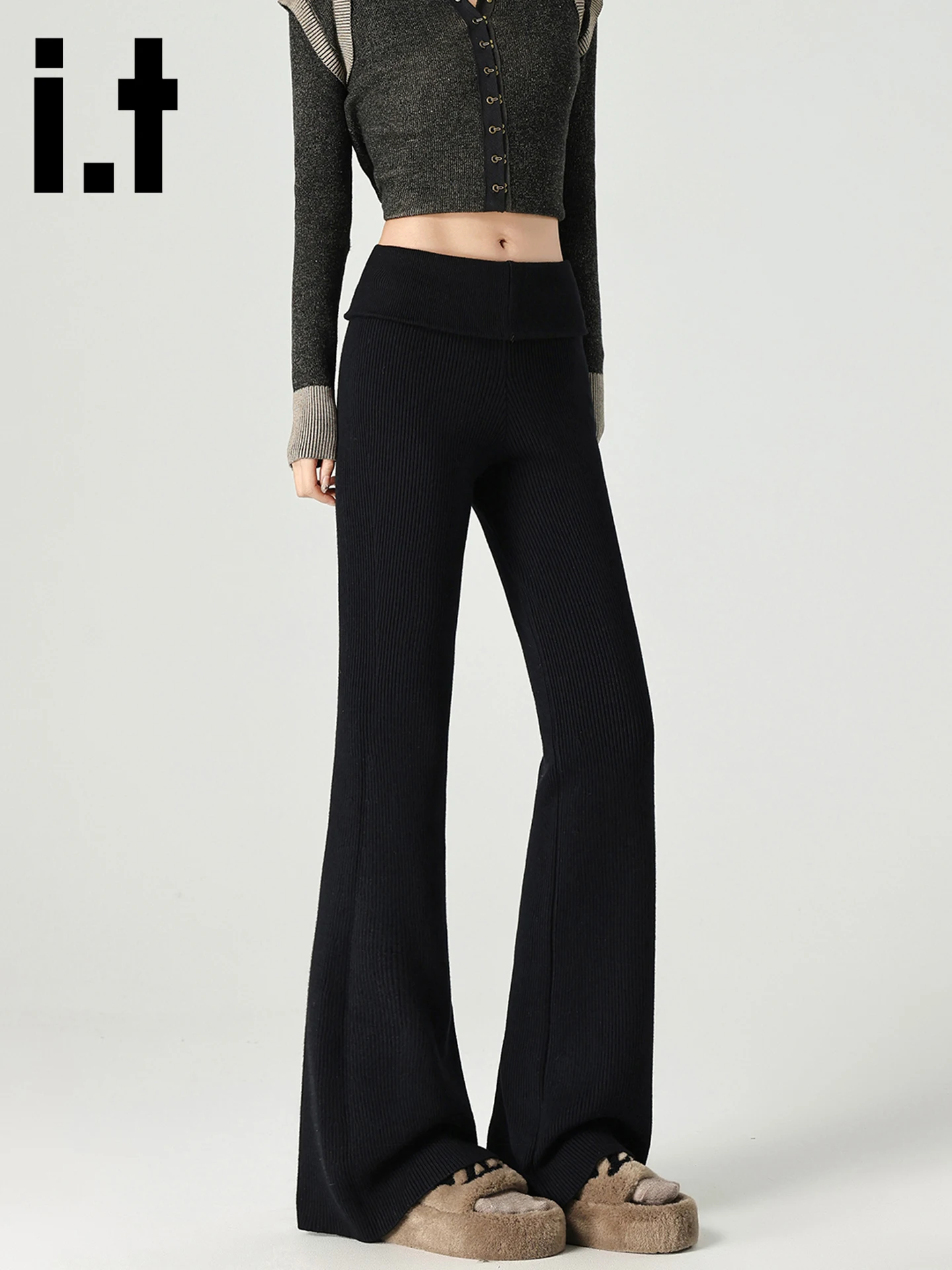 Bla عالية الخصر محبوك اليوغا السراويل النسائية الخريف الشتاء التخسيس جرس بوت مرونة سراويل تقليدية طماق Faionable