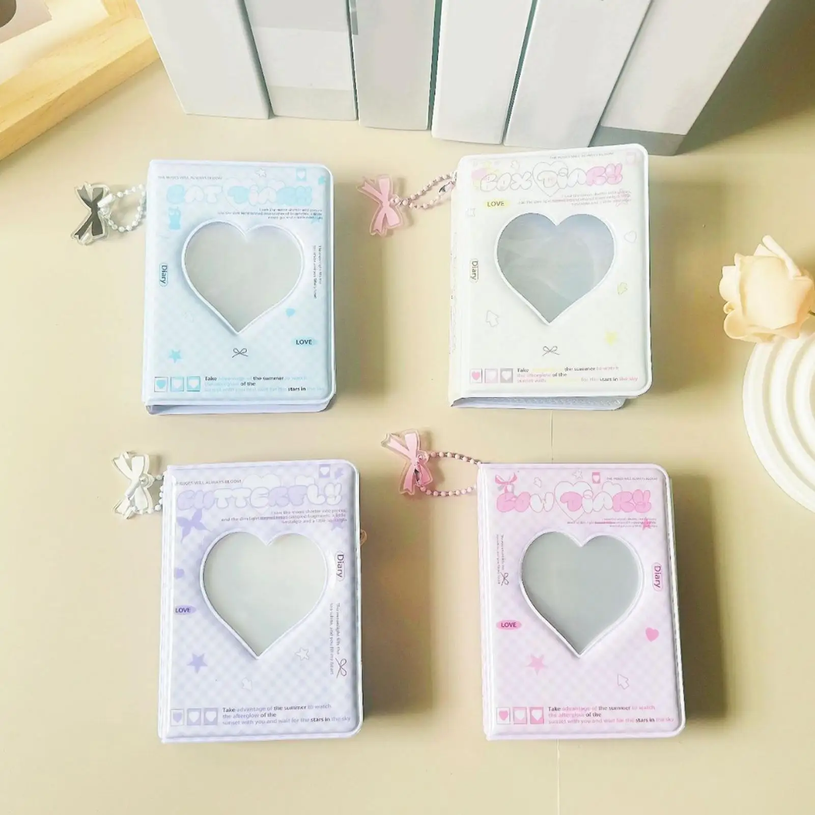 1Pcs Trading Card Binder 40 Pocket Love Heart Shaped Baseball Card Binder For Organization Collection Photo Cards