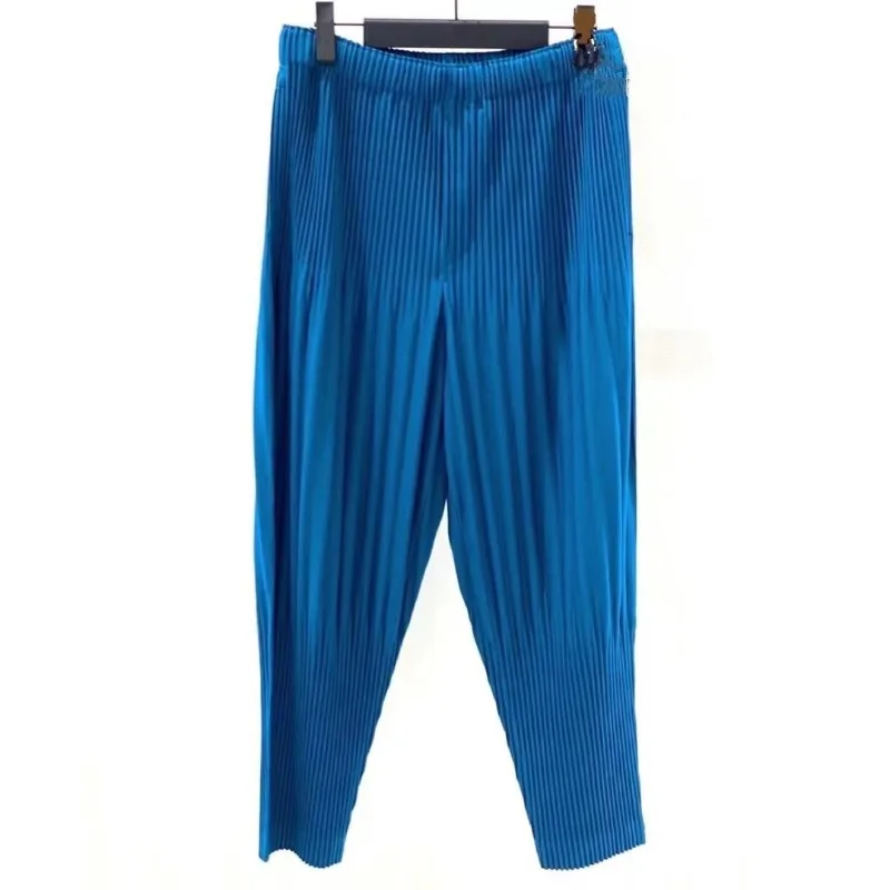 Miyake Original Men's Pleated Lantern Pants 2025 Spring Summer Haren Trousers Men's Pants Loose Casual  Nine-minute Pants