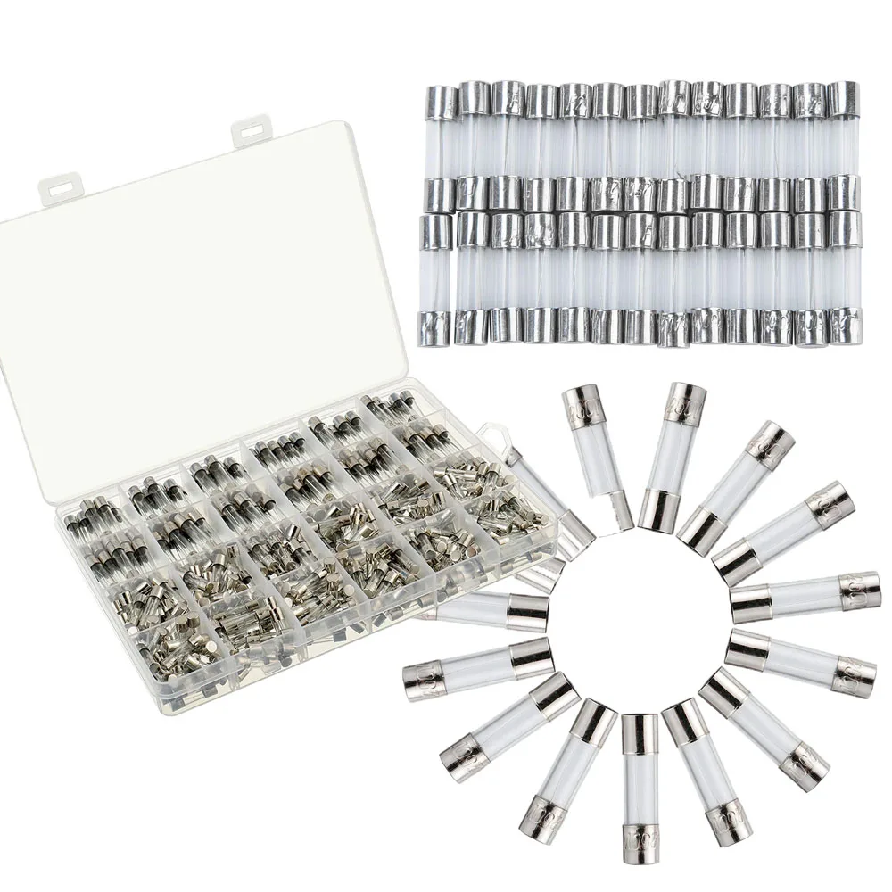 

Набор стеклянных предохранителей, 360 шт., 24 типа быстродействующих стеклянных предохранителей 250 В, 0,5 А, 1 А, 2 А, 5 А, 6 А,-20 А, 6x30 мм, 0,2 А-20 А, 5x20 мм, картриджные предохранители