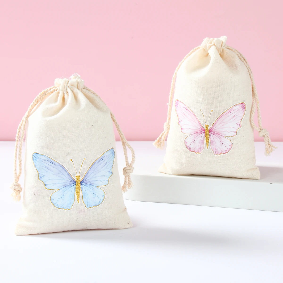 Вечерние сумки с конфетти в форме бабочки. Декоративные тканевые сумки для свадьбы, помогов, дней рождения и детских вечеринок.