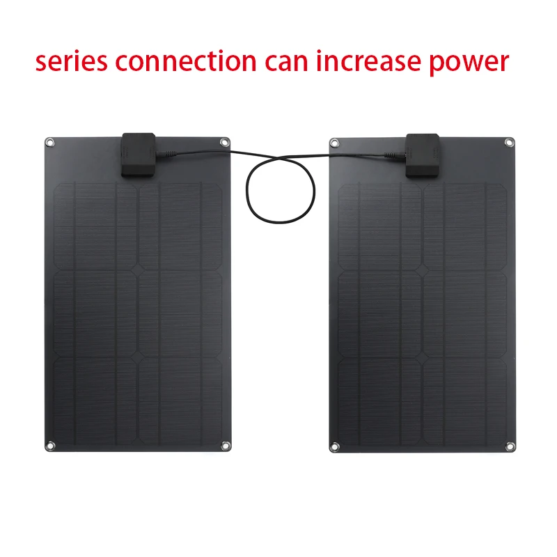 18V 50W Solar Panel Portable USB+Type C Dual Port Battery Charger Solar Cell Board Car Charger for Phone Support Fast Charge