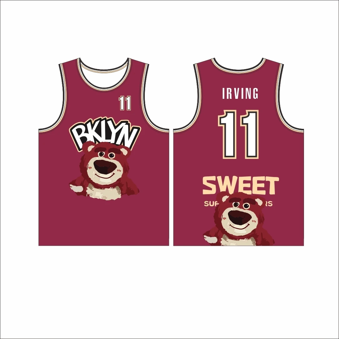 

UNDERWAY basketball uniform Owen cartoon custom strawberry bear summer back DIY training jersey student uniform