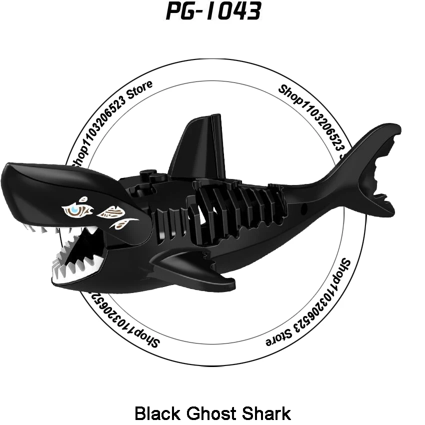 Moc Horrorfilm Ghost Shark Mini Figur DIY Modelle Kinder Bausteine Spielzeug Freunde Weihnachts geschenk für Jungen Nwe Mädchen Juguetes