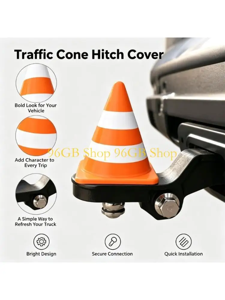 96GB Single-Unit Trailer Ball Cover with a Cone Profile and Direct Slip-On Installation Without Screws or Clips