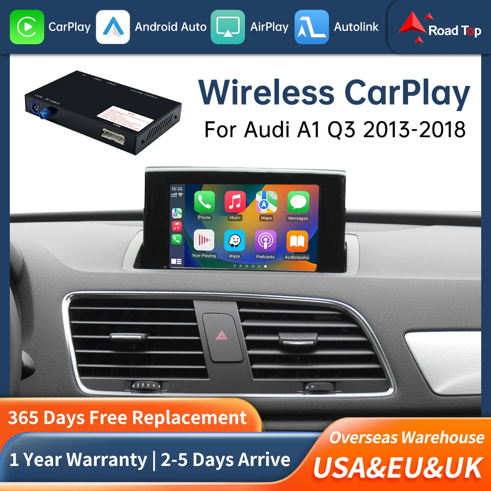 Road Top Wireless Carplay Decoder Interface For Audi A1 Q3 2013-2018 HN RMC With AirPlay Mirror Link Car Play Android Auto