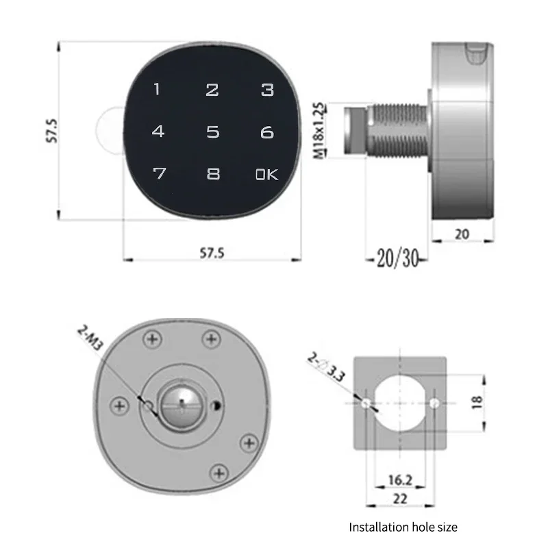 Digital Electronic Smart Mailbox Lock Touch Screen Lock File Iron Steel Desk Cabinet Door Sauna Password Keypad Lock Drawer Lock