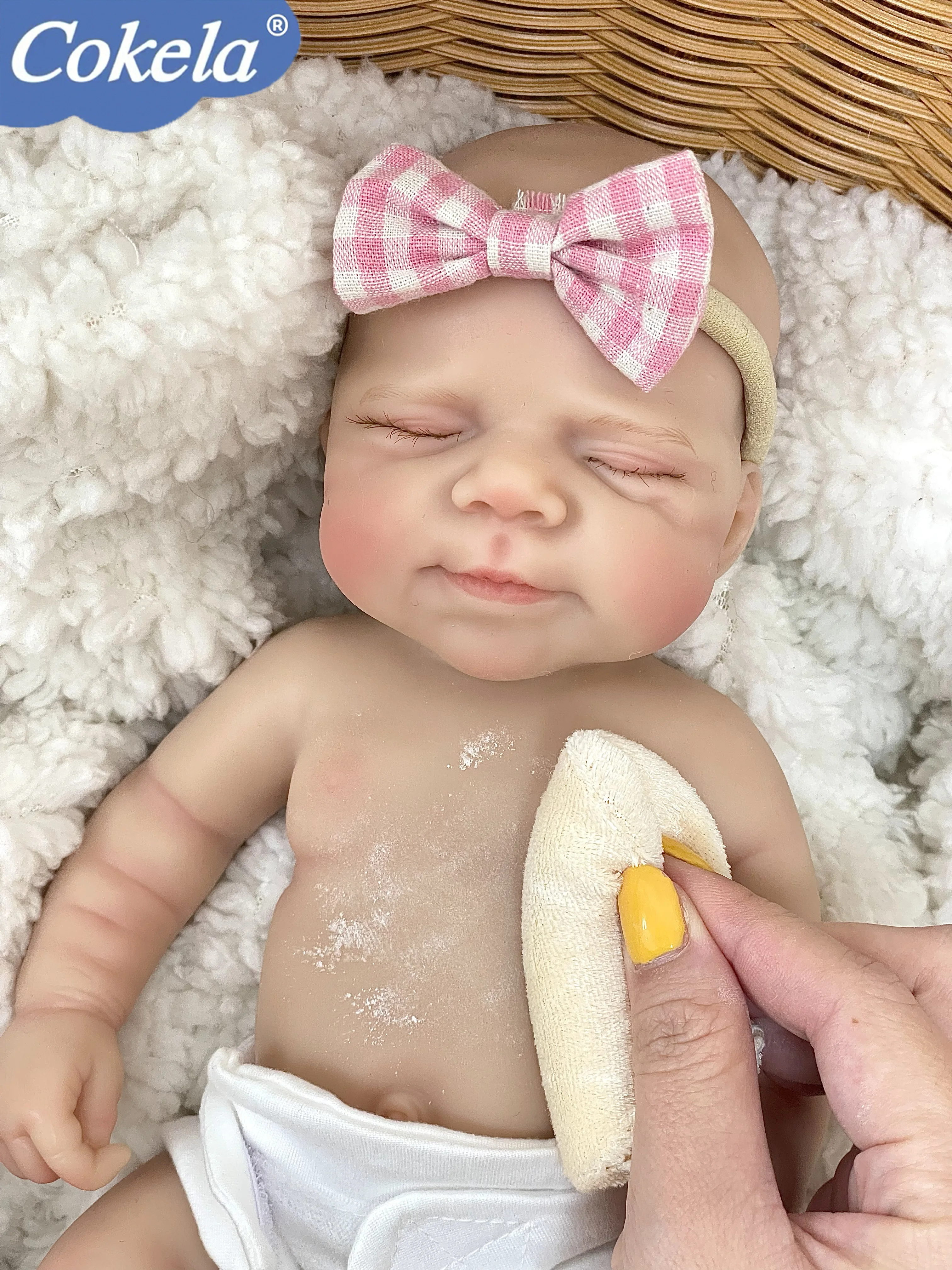 Cokela 12 بوصة سيليكون صلب كامل مرن فائق النعومة لطيف صغير الحجم نابض بالحياة تولد من جديد دمية طفلة #4