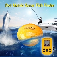 Waterproof 80M Depth Wireless Sonar Fish Finder 100M Transmission, Sun-Visible Screen & Fish Warning for RC Fishing Boats