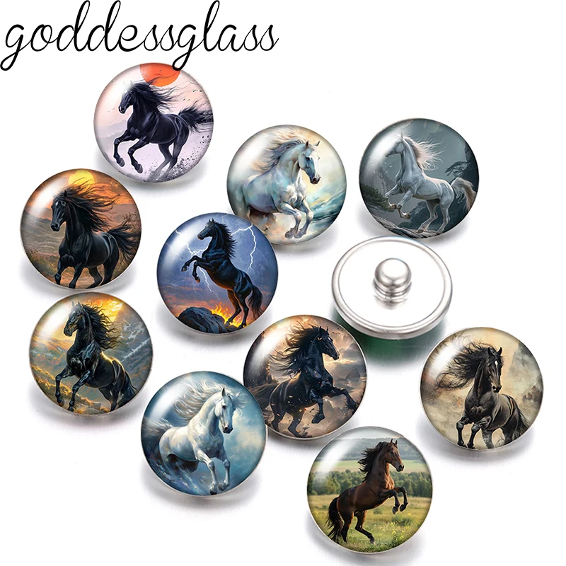 Running Horse handsome and Freedom 12mm/18mm/20mm/25mm Round photo glass cabochon flat back Making findings earrings