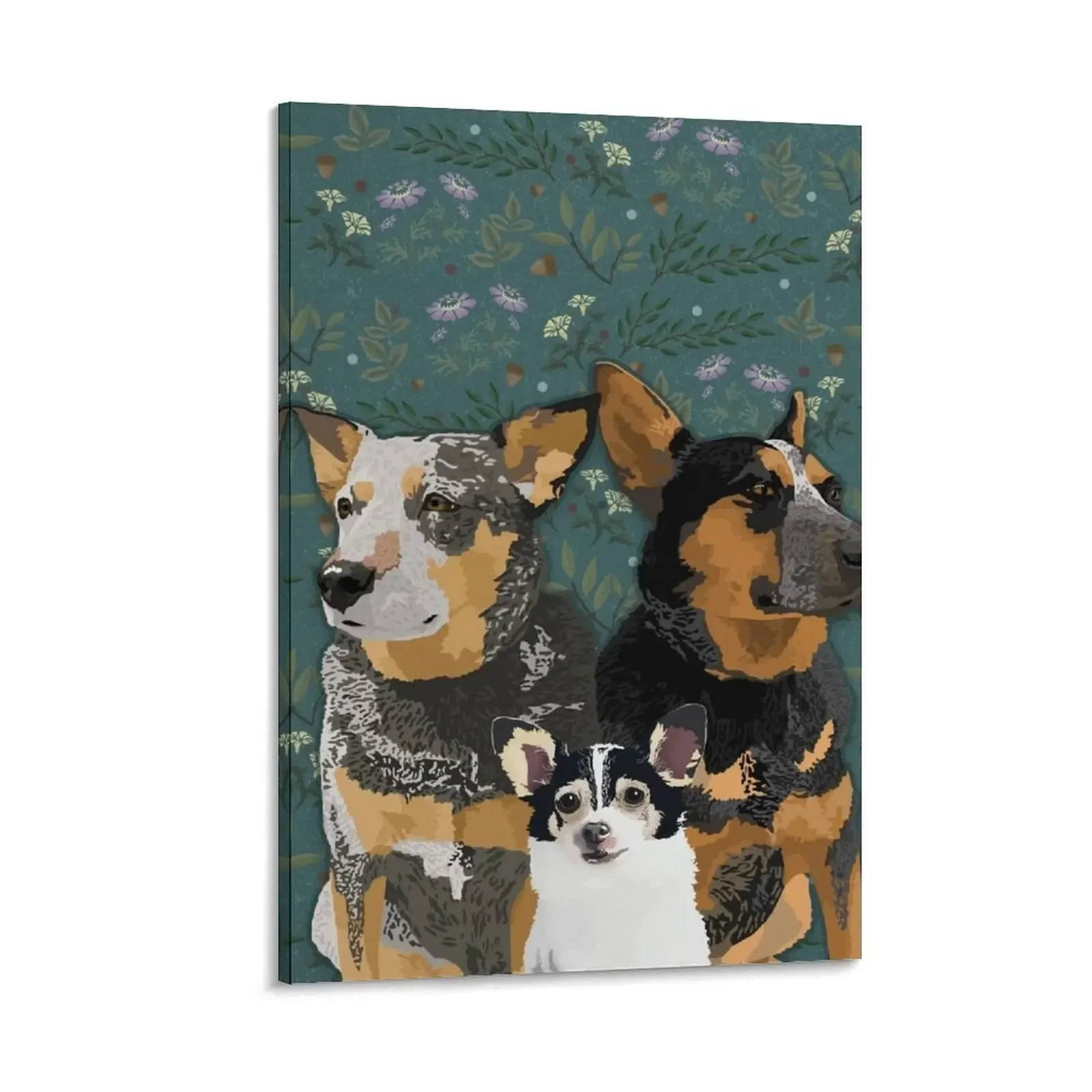 

Wildflowers and Canines [Custom] Canvas Painting anime room decor room decorations for girls decorative wall canvases