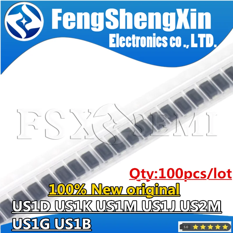 100pcs US1D US1K US1M US1J US2M US1G US1B SMA UF4003 HEF107 UF4007 UF4005 HER207 UF4004 UF4002 Diode