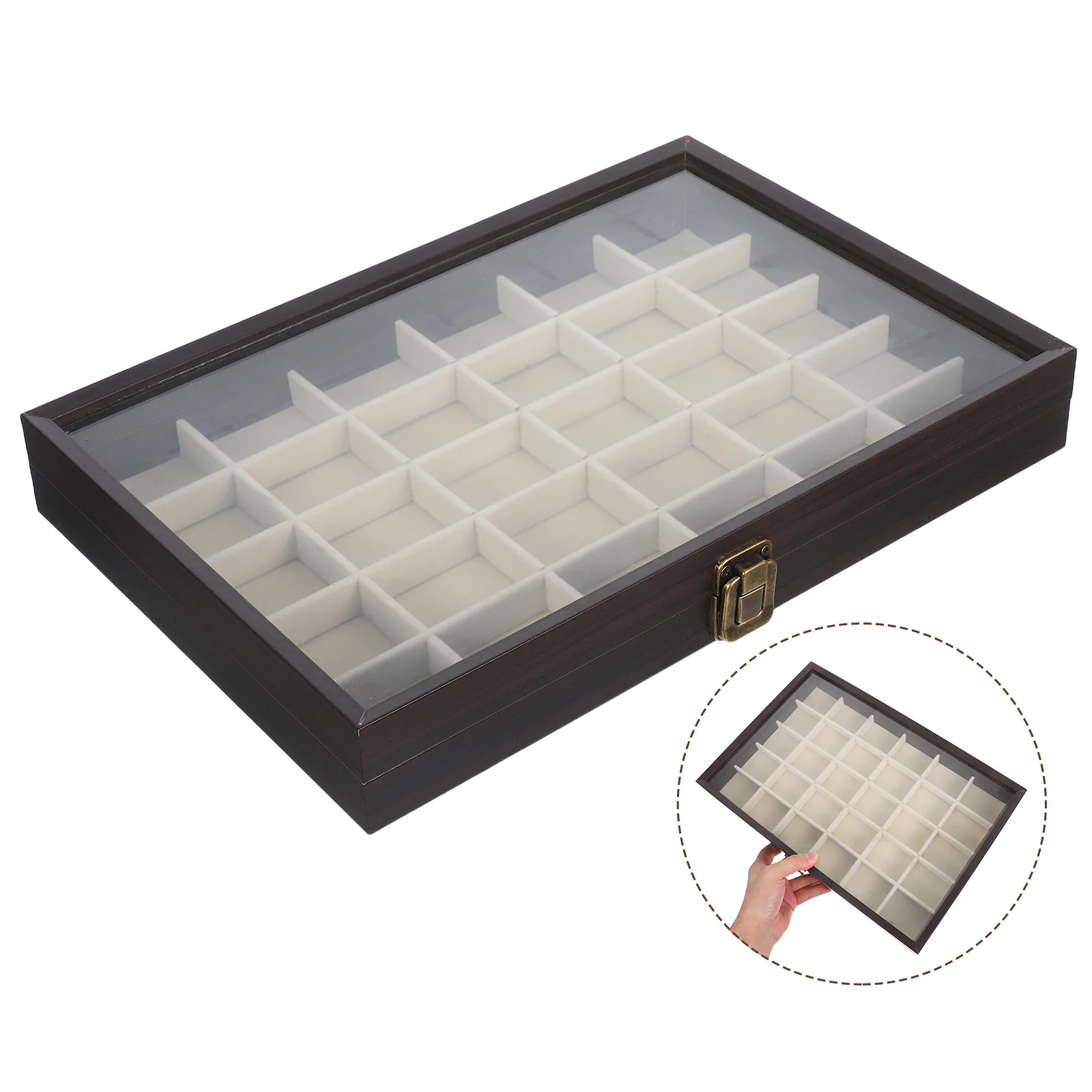 

Wooden Bracelet Jewelry Box with Soft Lining Dustproof Latch Multicompartment Storage Case for Bangles Necklaces for Women