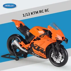 WELLY 1/12 KTM RC8C moto da corsa simulazione lega modello di moto ammortizzatori collezione auto giocattolo regalo per bambini