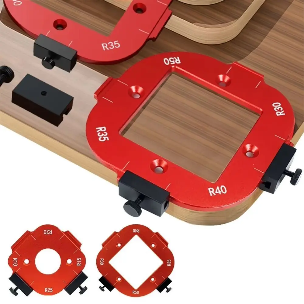 

R10-R50 Radius Jig Woodworking Router Templates 4 in 1 Aluminum Alloy Arc Angle Positioning Template DIY Reusable