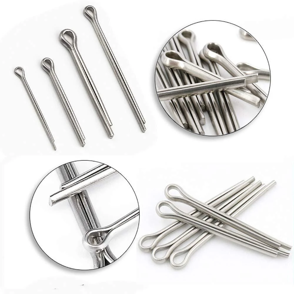 

300pcs Split Pins and Latch Set GB91 304 Stainless Steel Clip Pins M1.6 M2.5 M3.2 M4 Hairpin U-shaped Pin Fasteners Rolling Pin