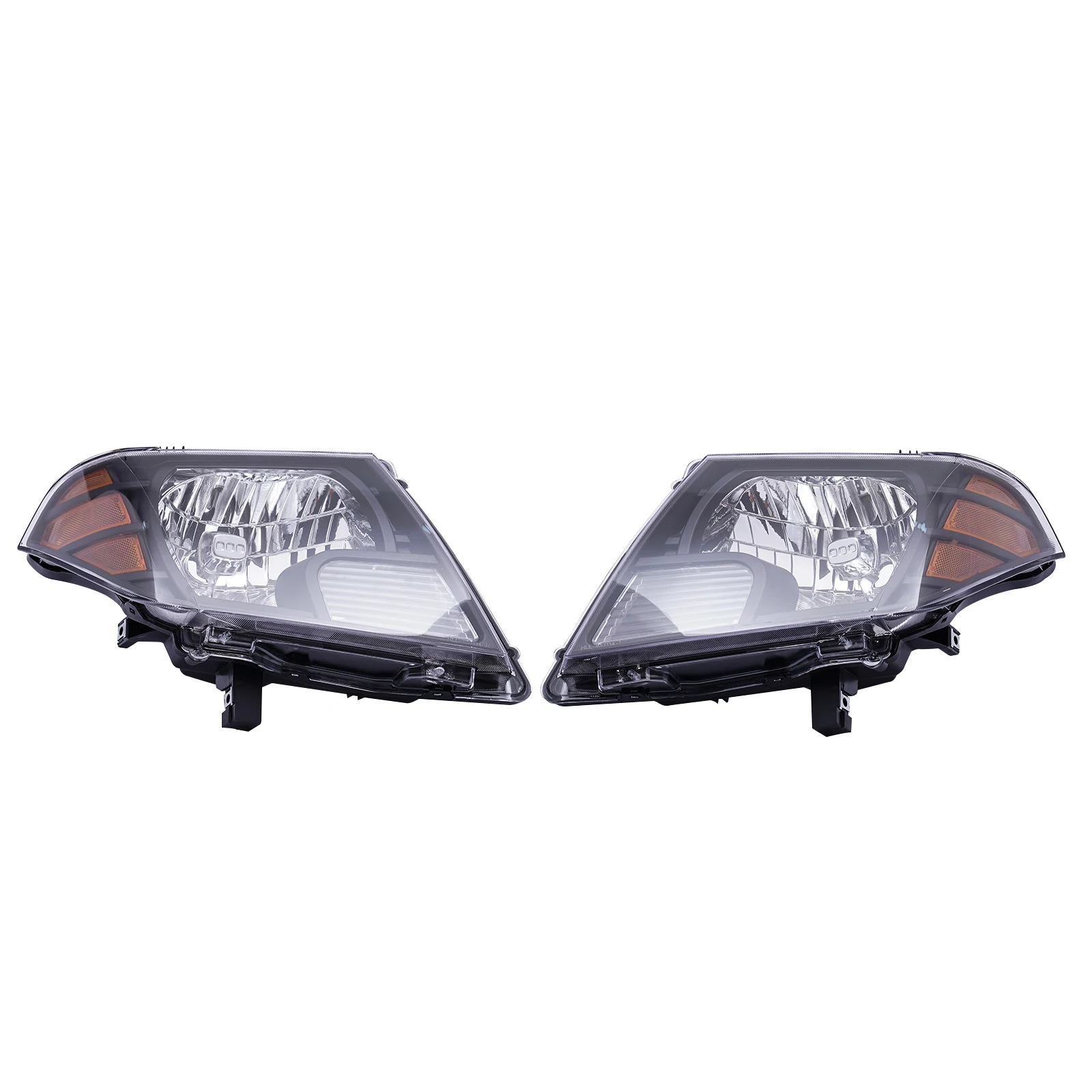 

Frontier Black Headlight for 2009-2020 Nissan Direct Replacement Set of 2 Halogen Black Housing Smoked Style ﻿ ﻿