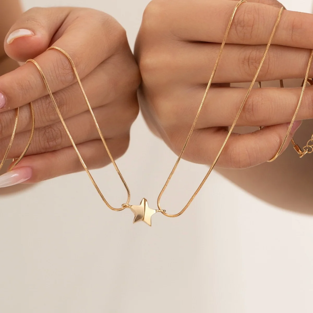 2 Teile/satz Magnetische Gewinnen Gebrochen Stern Anhänger Paar Halskette Für Frauen Männer Mode Einfache Stern Passenden Halsband Partei Schmuck
