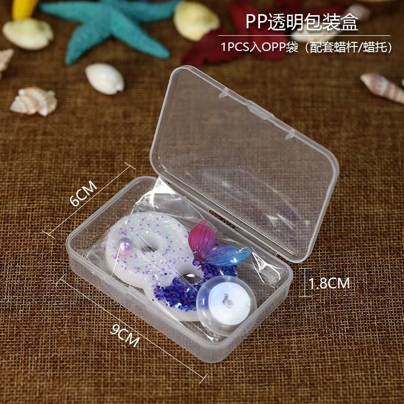 Gradient Colors Pearl Mermaid Tail Number Candles 0-9 for Birthday Party Dessert Table Decoration Ornaments Birthday Candle