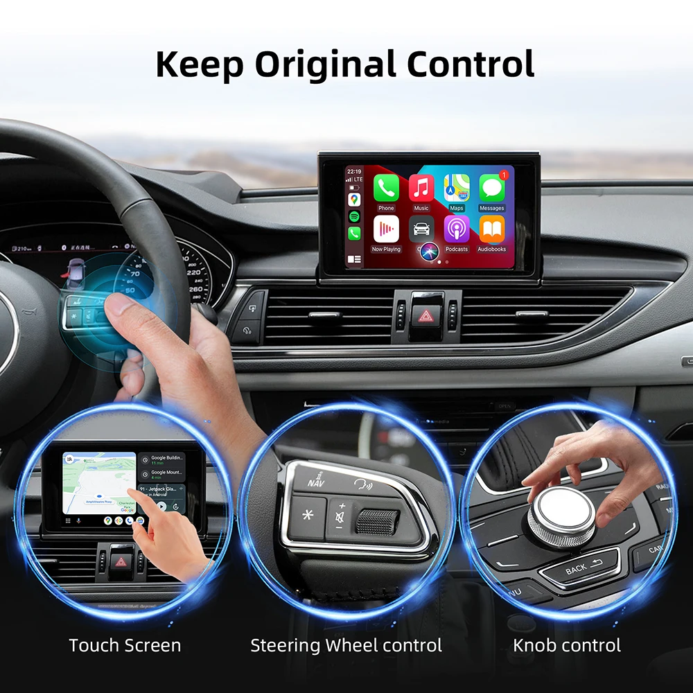 اللاسلكية Carplay أندرويد واجهة السيارات التحديثية أطقم لأودي A6 A7 2010-2015 6.5 "/7" شاشة MMI 3G فك صندوق وحدة Airplay #4