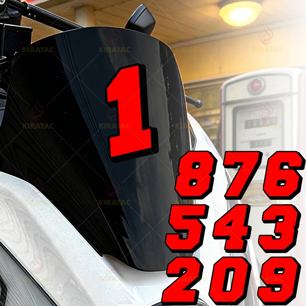 

1 шт. красная наклейка-цифра для мотоцикла, водонепроницаемая, для самостоятельной установки на обтекатели, шлемы, крылья, топливный бак, универсальные виниловые наклейки для скутеров