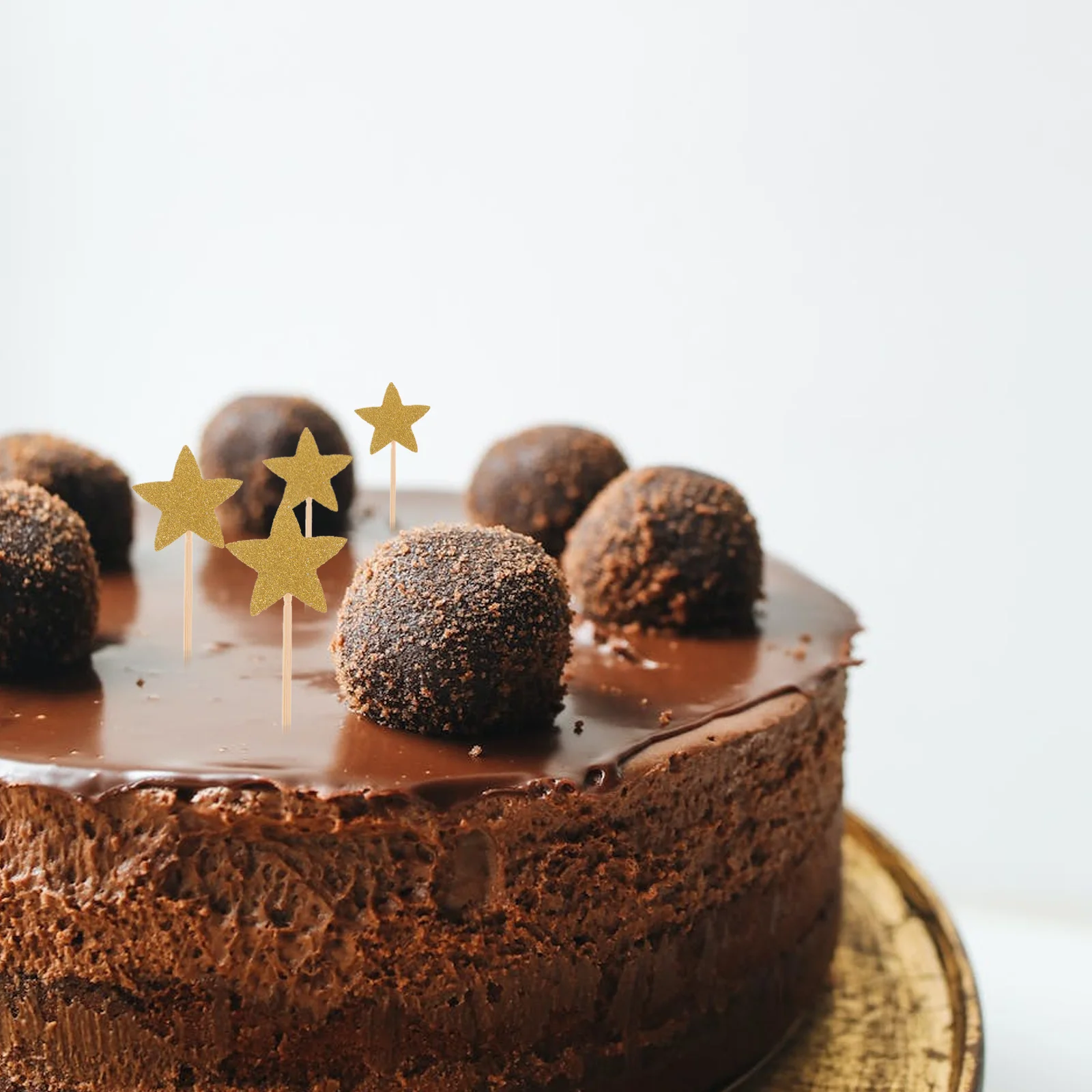 70 pezzi di decorazione per torte combinazione glitter stella cottura toppers per cupcake plettri di carta in legno ornamenti fai da te per dessert per feste