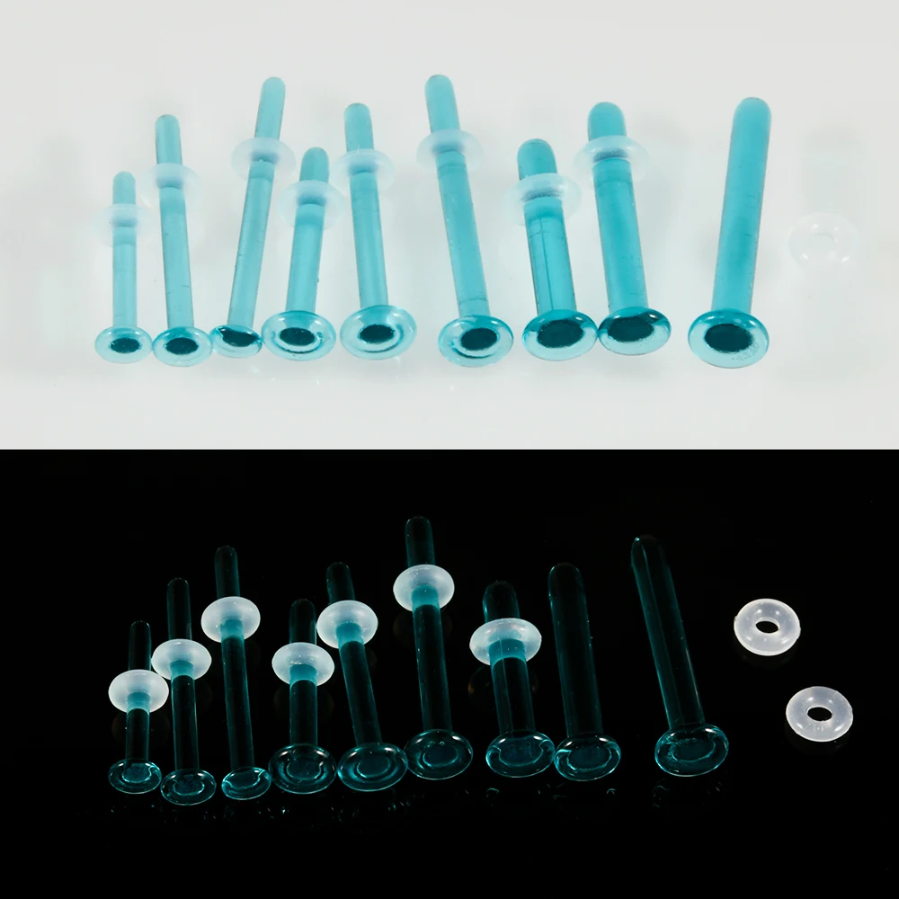 Transparent Colorful Glass Nose Studs, Allergy Preventing