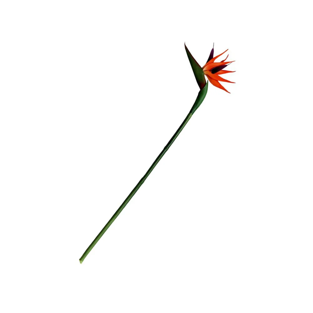 

1pc Artificial Paradise Bird Simulation Fake Flower Home Decor For Indoor Outdoor Wedding Layout Orange Plastic Flower