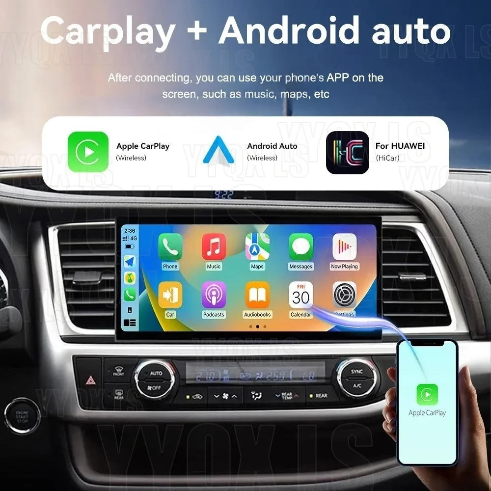 

12.3inch For TOYOTA Highlander 2015-2020 CarPlay Car Radio Autoradio Stereo Multimedia Player GPS Navigation Android Screen