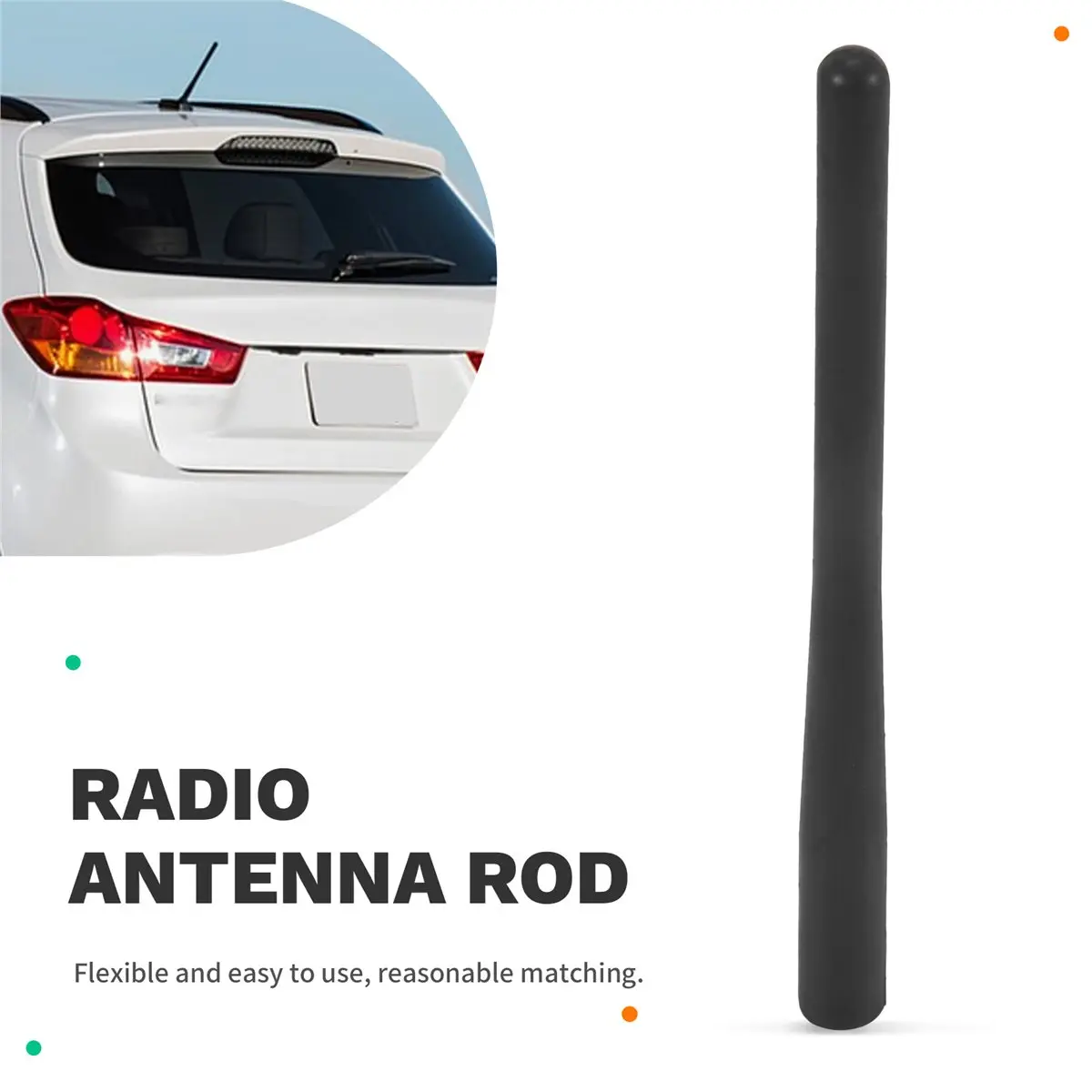 #75P (Black)Car Roof FM AM Short Antenna Radio Rod Mast for Mitsubishi,Automotive Parts & Accessories