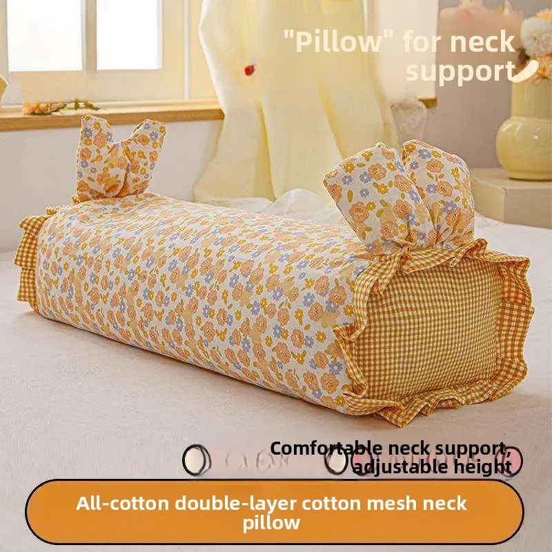 

Double Layer Flaxseed Pillow for Sleep Neck Support Children Single Person Use Home Office 3D Cut Pure Cotton Filling