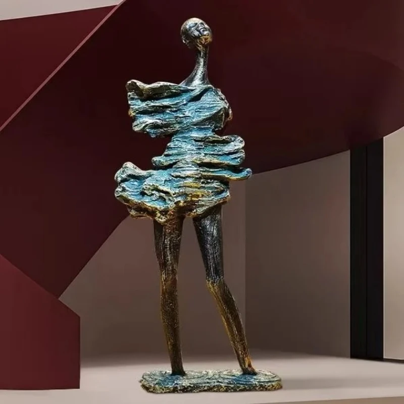 Crafts, abstract floor-to-ceiling display in hotel lobby, decorative items in sales office