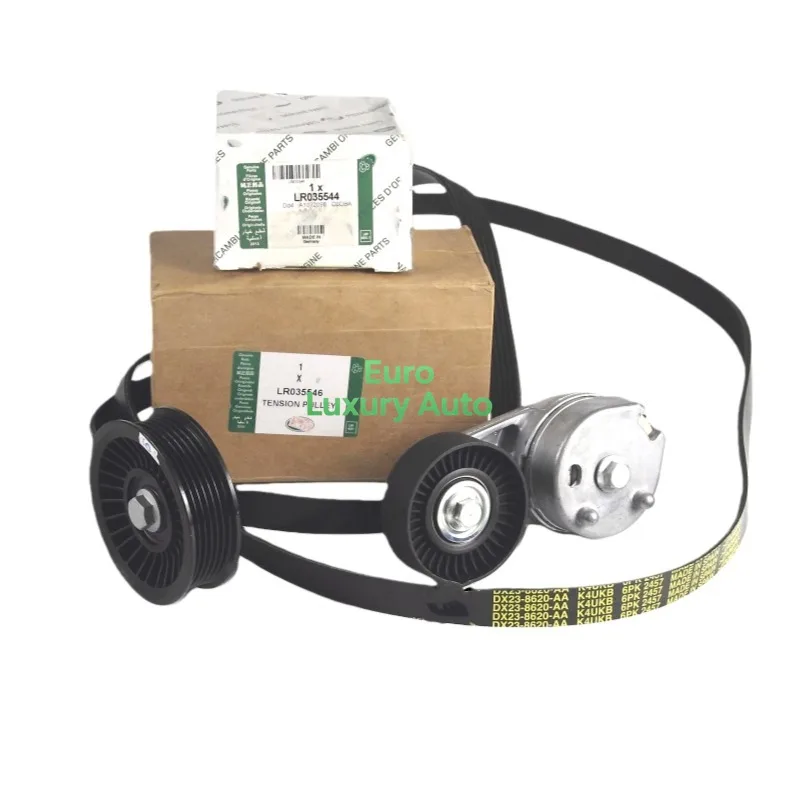 OEM LR064185 LR035544 LR086058 5.0L V8 Drive Belt Idler pulley Tensioner for Land Rover Discovery LR4 Range Rover RR Sport 3PC