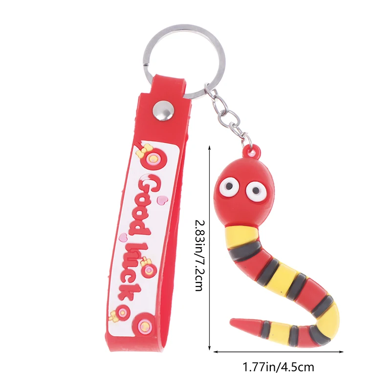 Creative Cartoon Snake Pendant Keychain For Women Men Cute Zodiac Snake Year Lucky Charms Backpack Car Ornament Key Ring