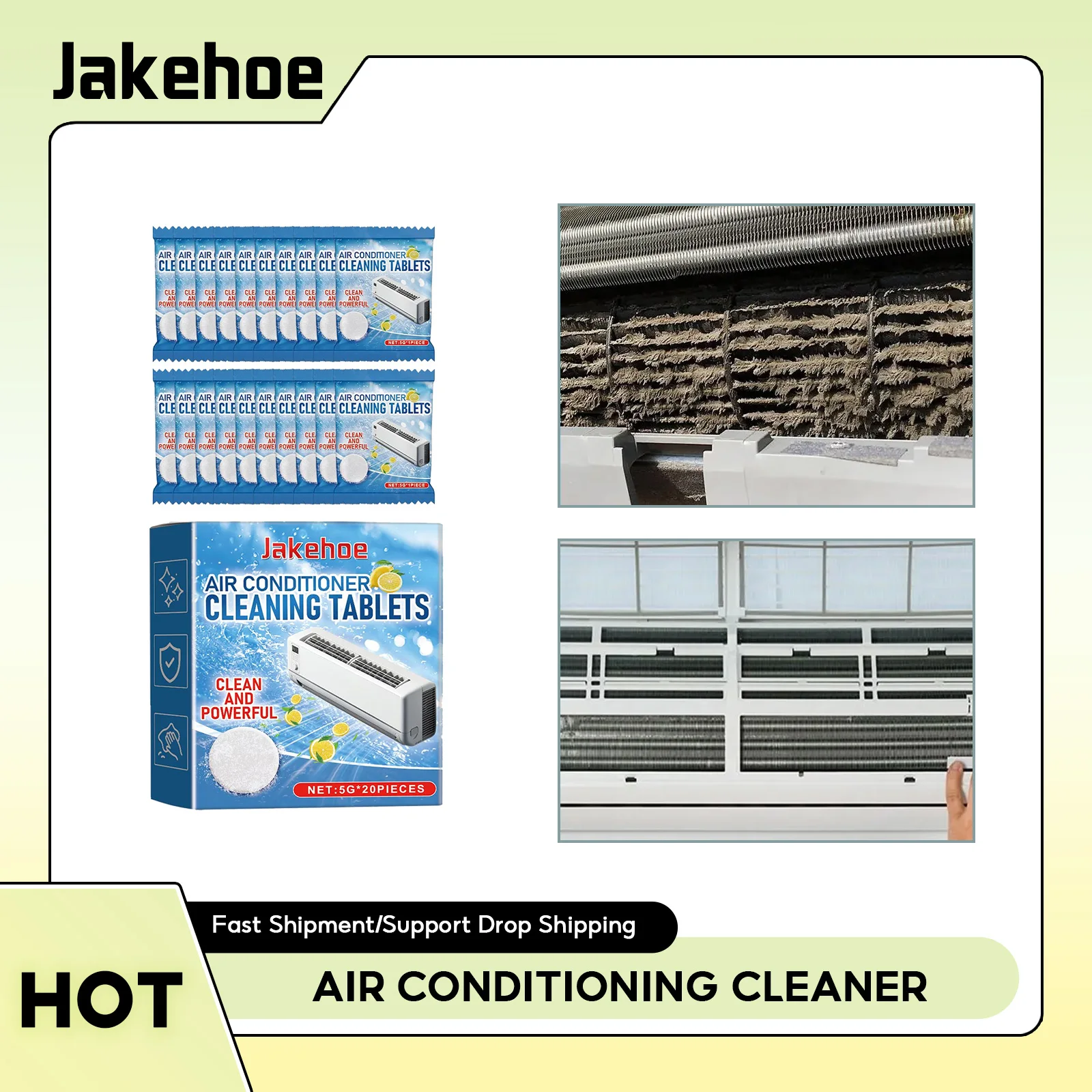 Air Conditioning Cleaner Foam Effervescent Tablet Descaling Cleaning Condenser Coil Deodorizer Air Conditioner Cleaning Agent