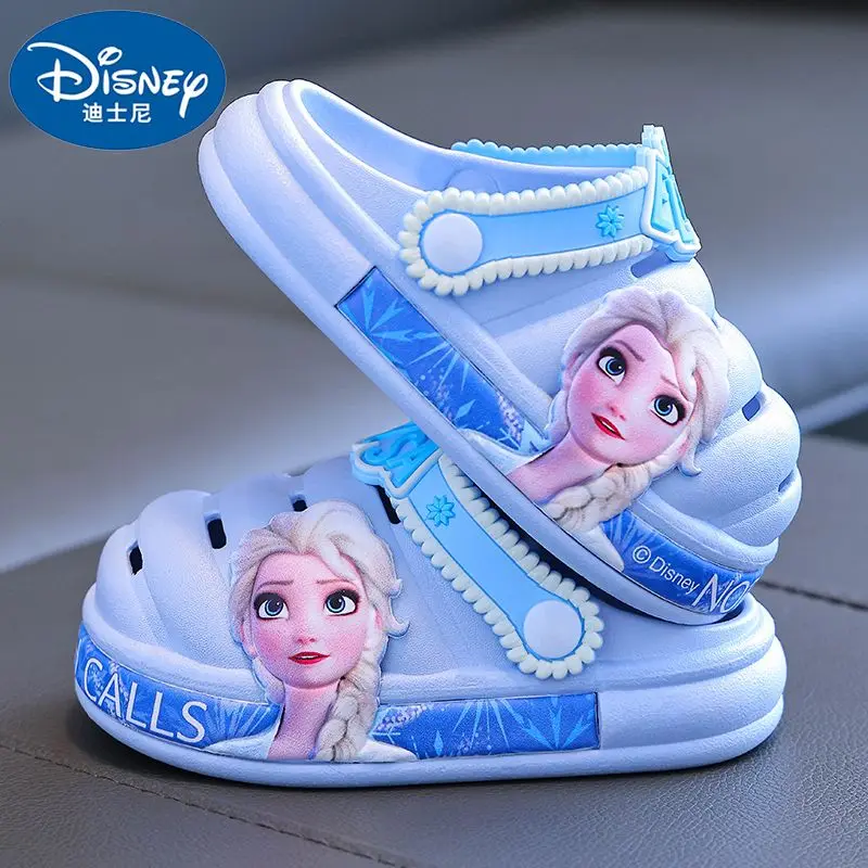 Disney Summer Girls Slippers Non-slip Soft Sole sandals Elsa Princess Girls Baotou Breathable beach drag sneakers