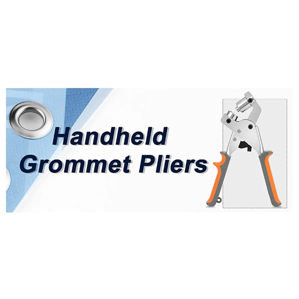 Grommet Pliers Kit 10mm - Handheld Eyelet Punch Plier Set for Leather, Canvas, DIY Clothing & Tarp Rings