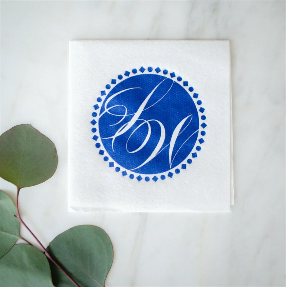 50PCS Custom Linen-Like White Beverage Napkins, Linun Cocktail Napkins, Custom Napkins, Personalized Napkins, Monogram Napkins,