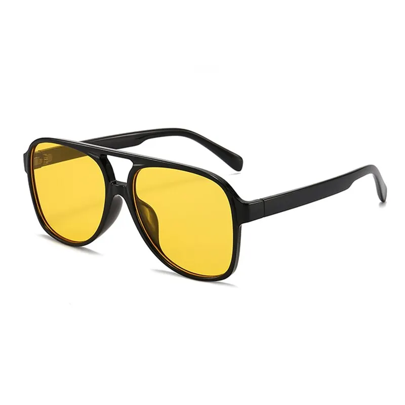 Vintage Oversized Sunglasses Women Retro Brand Big Frame Sun Glasses Female Black Yellow Ins Style Square Glasses Oculos De Sol image 2