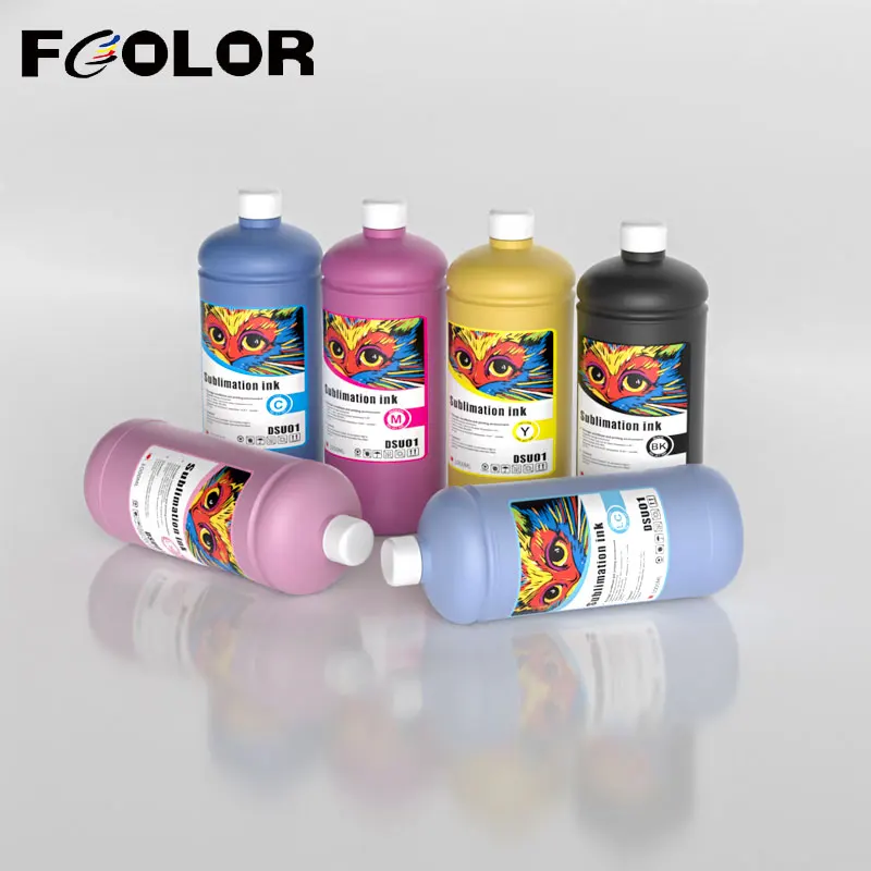 Fcolor 6-Encre de sublimation pour imprimante à jet d'encre Epson, 500ml, transfert de chaleur, alimentation directe