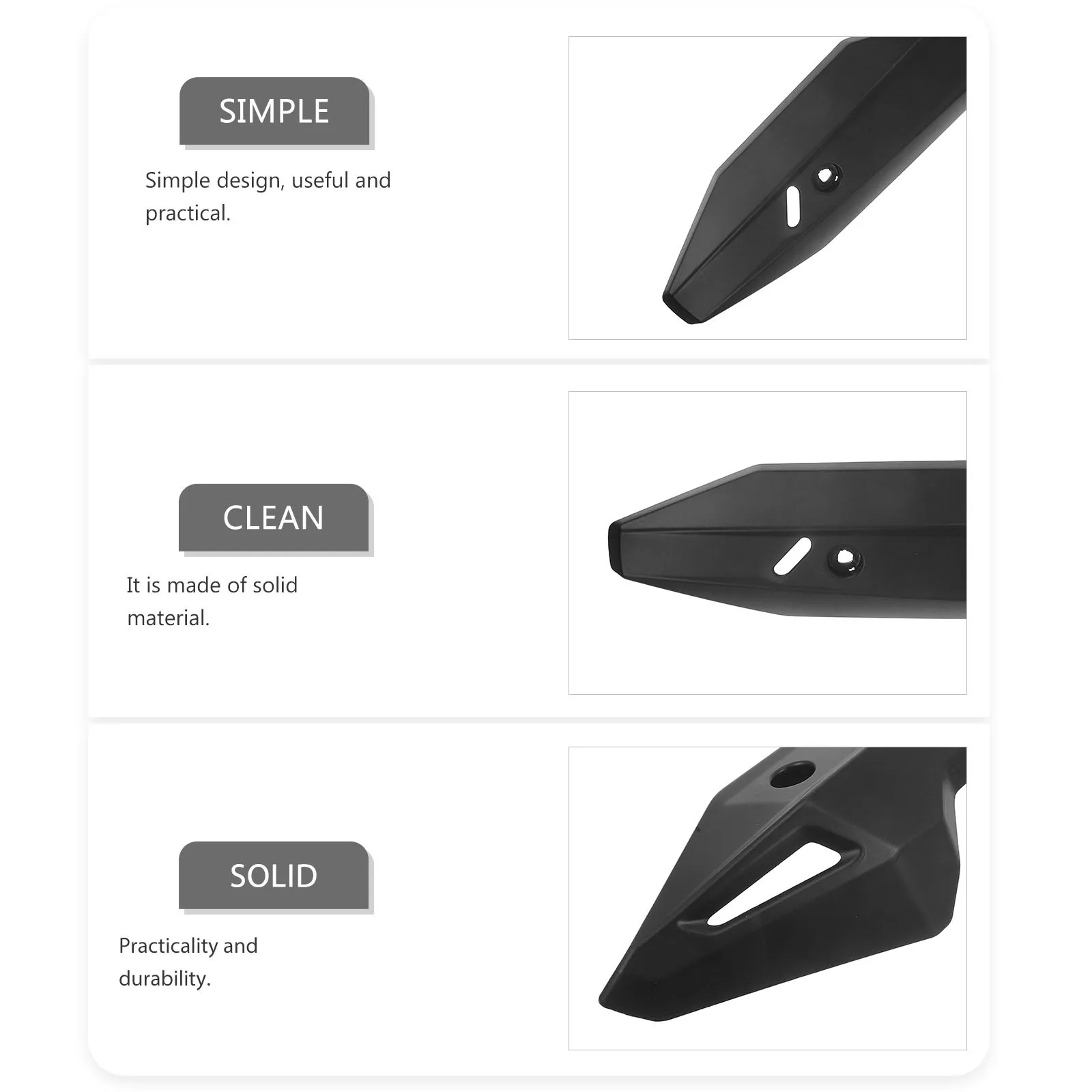 

Exhaust Muffler Pipe Cover Heat Insulation for Motorcycle Protector Black Plastic