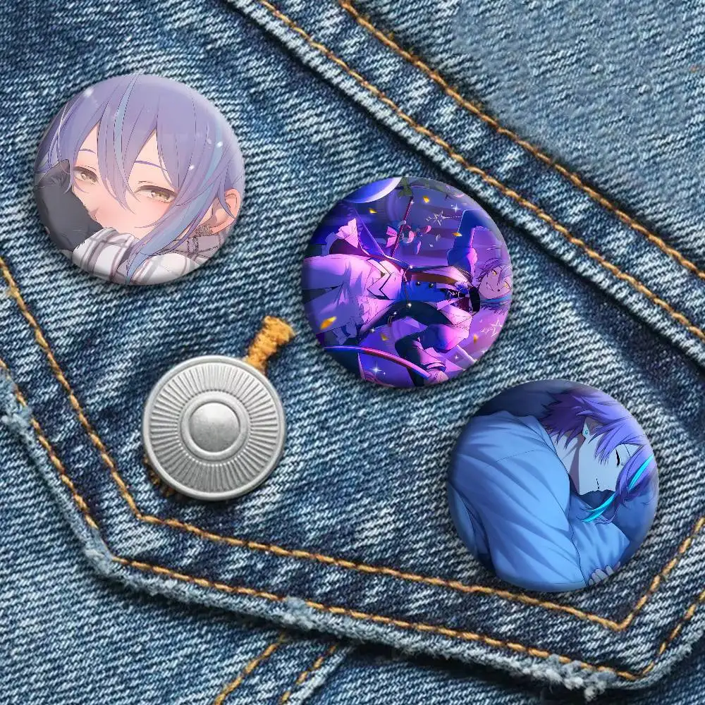 Anime Cartoon Game P-Project Sekai Kamishiro Rui Badge Round Art Brooch Clothes Backpack Accessories Lapelnd Laserh