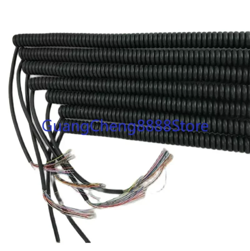 Wholesale 12 15 16 17 18 19 21 Cores Spring Spiral Cable Coiled Cable for CNC Handheld Encoder Manual Pulse Generator MPG