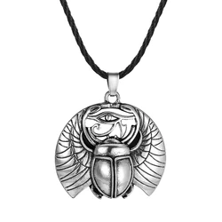 Vintage Eye of Horus Egypt Protection Pendant Abalone Shell Bug Wildlife Necklace Scarab Woodland Animal Charm Jewelry