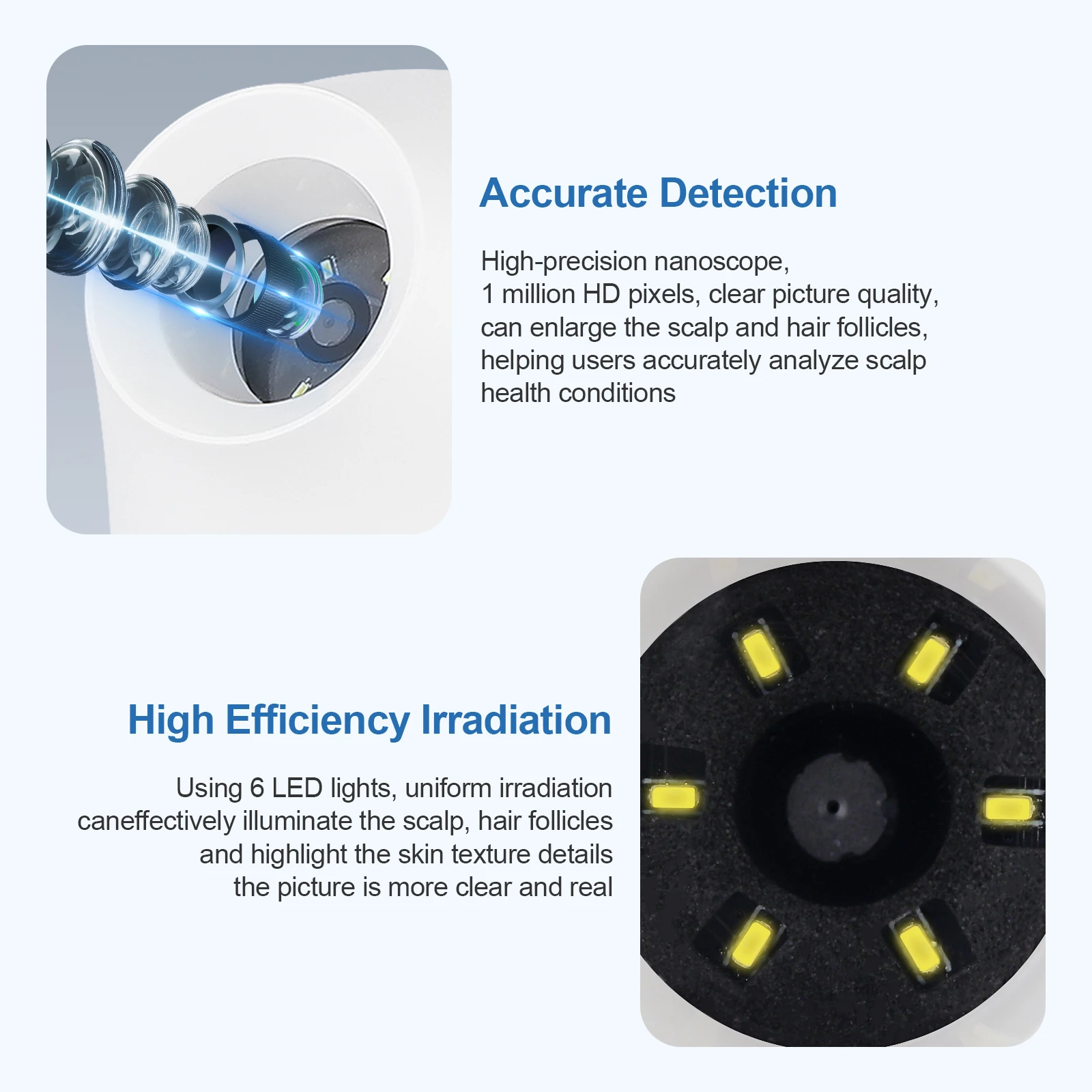 كاشف بصيلات الشعر محلل الجلد الجلد الشعر فروة الرأس كاشف تنظير الجلد تستر محلل كشف دقيق اختبار بصيلات الشعر